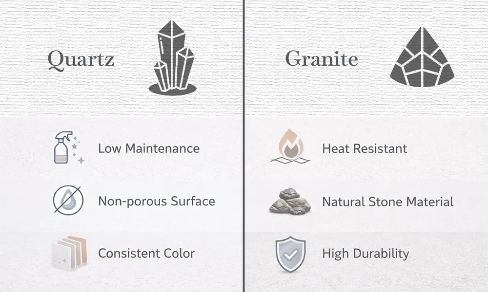 Quartz vs Granite Countertops Pros and Cons quartz vs granite advantages
