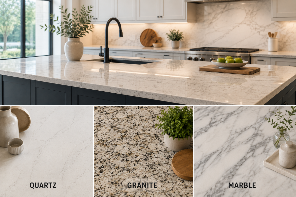 Best Kitchen Countertops in Mississauga: Quartz, Granite & Marble Buying Guide Quartz granite and marble kitchen countertops in Mississauga